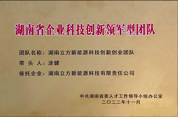 又雙叕傳來喜訊！立方獲評湖南省企業(yè)科技創(chuàng)新領軍型團隊