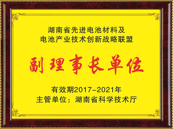 電池產(chǎn)業(yè)技術(shù)創(chuàng)新戰(zhàn)略聯(lián)盟副理事長(zhǎng)單位